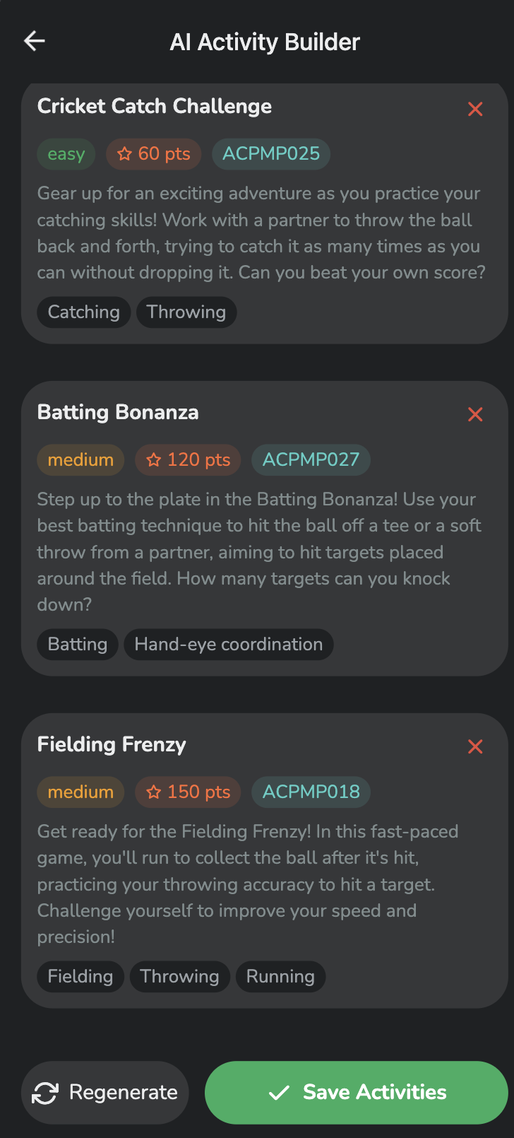AI Activity Builder - Generated Activities